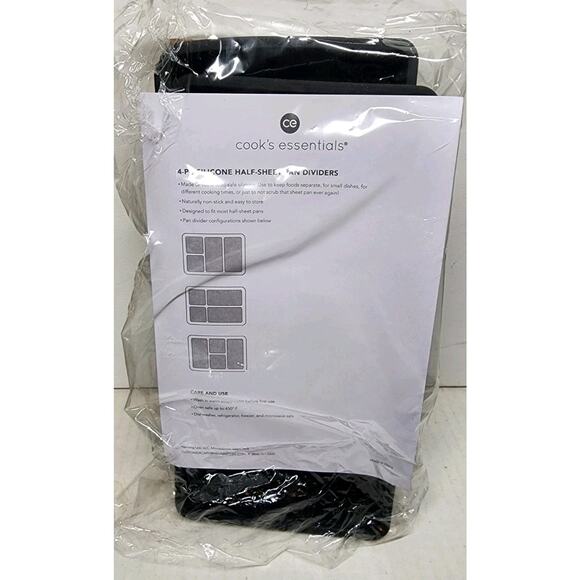 COOK’S ESSENTIALS, 100% Food-Safe Silicone, 4-Pc, Half-Sheet Pan Dividers. NEW - Picture 2 of 11